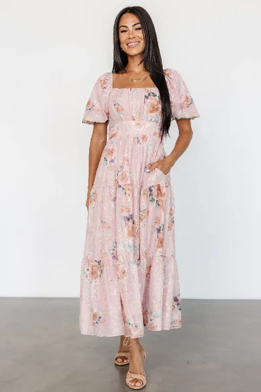 Annabeth Midi Dress | Blush Floral