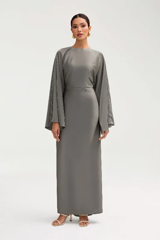 Batool Satin Maxi Dress - Sage