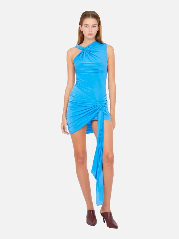 Delany Drape Mini Dress - Azure