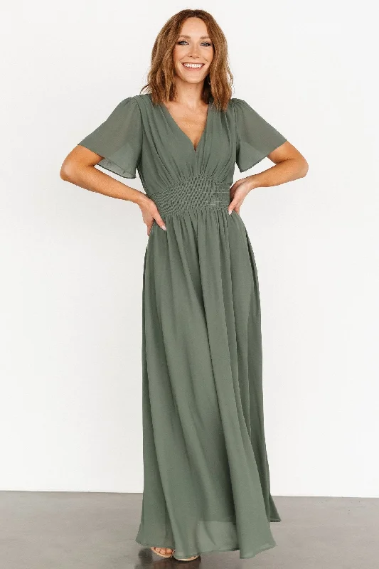 Birdie Maxi Dress | Dark Sage