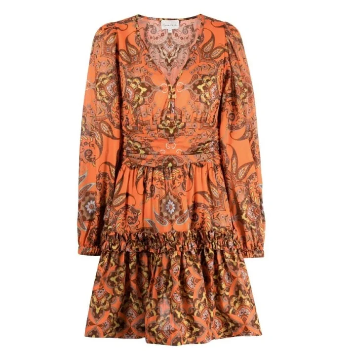 Cara Cara Women's Haprer Nectarine Paisley Mini Dress