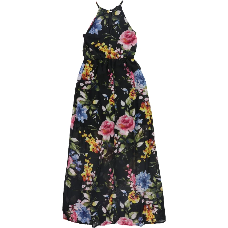 Crystal Doll Womens Floral Maxi Dress, Multicoloured, XX-Small