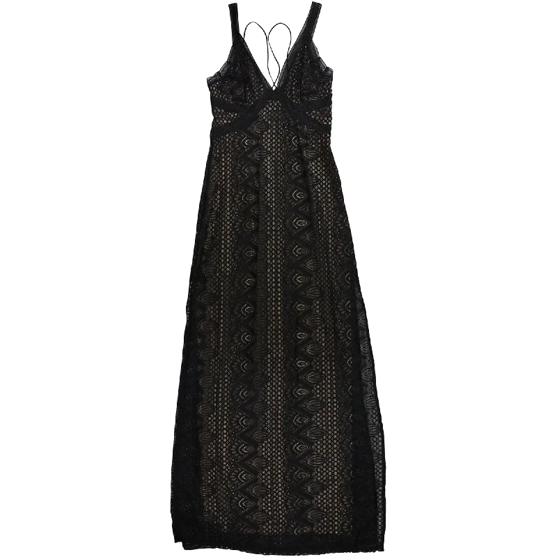 GUESS Womens Glacey Lace Maxi Sheath Dress, Black, Small