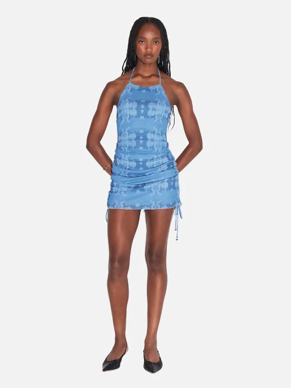 Samantha Mini Dress - Indigo Tie Dye