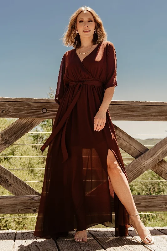 Kia Kimono Maxi Dress | Mahogany