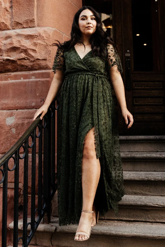 Marseille Embossed Maxi Dress | Olive