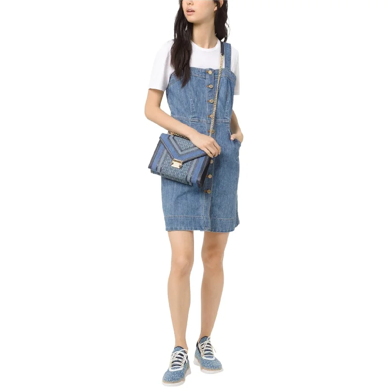 Michael Kors Womens Button-Down Denim Mini Dress