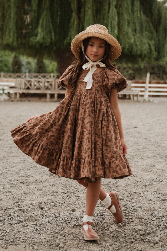 Mini Coco Dress in Brown Floral