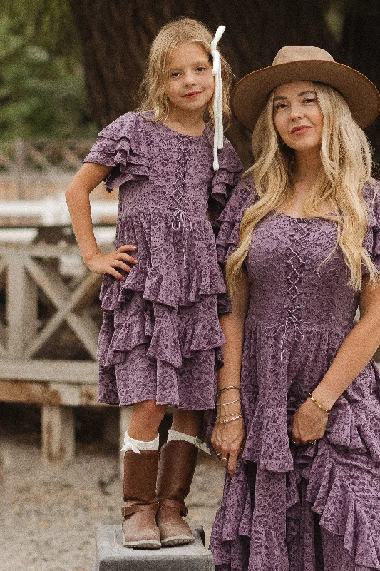 Mini Solana Dress in Purple Lace