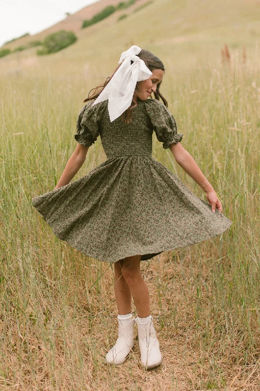 Mini Teagan Dress in Green Floral