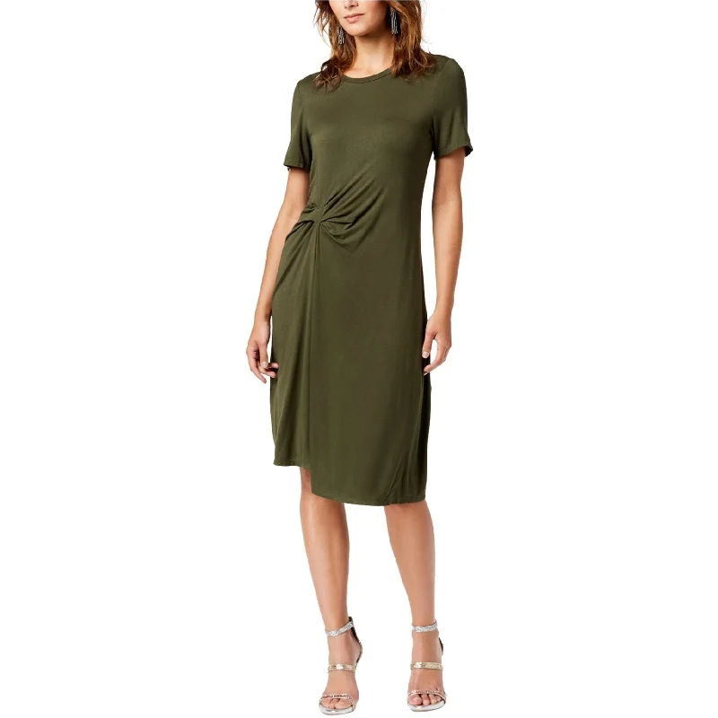 Rachel Roy Womens Draped Front Asymmetrical Midi Dress